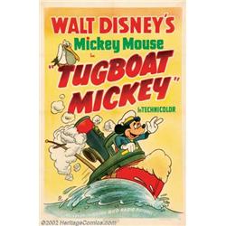 Tugboat Mickey (RKO, 1940). One Sheet (27" X 41"). Mickey Mouse made his first appearance in a 19...