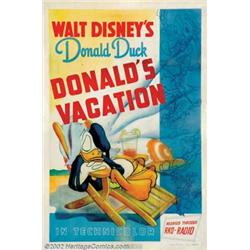Donald's Vacation (RKO, 1940). One Sheet (27" X 41"). Walt Disney made the public's favorite cart...