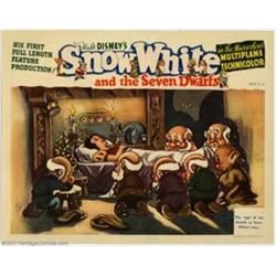 Snow White and the Seven Dwarfs (RKO, 1937). Lobby Card (11  X 14 ). Snow White lies upon her dea...