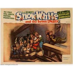 Snow White and the Seven Dwarfs (RKO, 1937). Lobby Card (11" X 14"). In one of the films lighter...