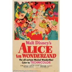 Alice in Wonderland (RKO, 1951). One Sheet (27" X 41"). Fine/Very Fine.  Important notice: We exp...