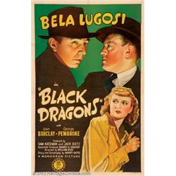 Black Dragons (Monogram, 1942). One Sheet (27" X 41"). Bela Lugosi plays a doctor who has gotten...