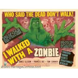 I Walked With a Zombie (RKO, 1943). Half Sheet (22" X 28") Style B. Val Lewton assigned his most...