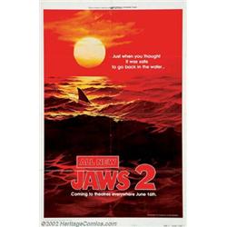 Jaws 2 (Universal, 1978). Advance One Sheet (27" X 41"). Just when you thought is was safe to go...