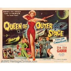 Queen of Outer Space (Allied Artists, 1958). Half Sheet (22  X 28 ). Three male astronauts on the...
