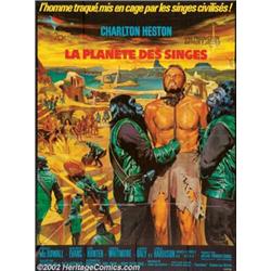 Planet of the Apes (20th Century Fox, 1968). French (47  X 63 ) Beautiful artwork on this French...