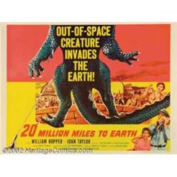 20 Million Miles to the Earth (Columbia, 1957). Half Sheet (22" X 28") Ray Harryhausen's science-...