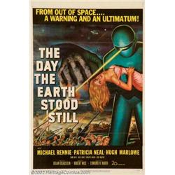 Day the Earth Stood Still (20th Century Fox, 1951). One Sheet (27" X 41") This classic science fi...