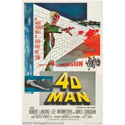 4-D Man (Universal International, 1959). One Sheet (27" X 41"). Robert Lansing stars as a scienti...