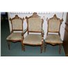 Image 1 : Two antique side chairs and one carver, all with matching upholstered seat and backs