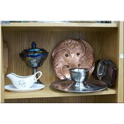 A selection of mid century modern tableware and serving pieces including Beauce Quebec glazed stonew