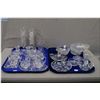 Image 1 : A selection of vintage crystal and glassware including lidded pinwheel butter dish and two sets of c