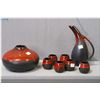 Image 1 : Selection of Beauce pottery including carafe with six cups and a vase