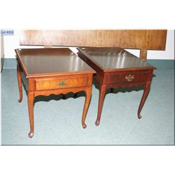 A pair of single-drawer side tables.