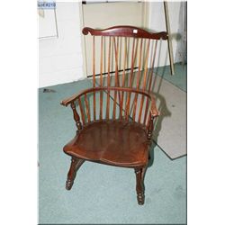 Spindle-back armchair with turned supports