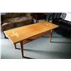 Image 1 : Inlaid marquetry teak coffee table with under shelf