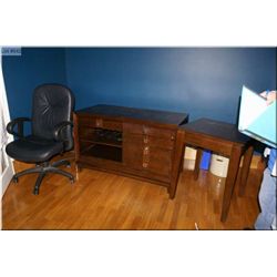 Modern computer desk with electrical hook ups, drawers, pullout trays made by "Hooker Furniture" plu