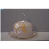 Image 1 : A Victorian hand enamelled cheese dome 8" in height