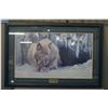 Image 1 : Two large framed prints including "Dozing Lynx" by Robert Bateman and "Autumn Leaves" by Diane Roman