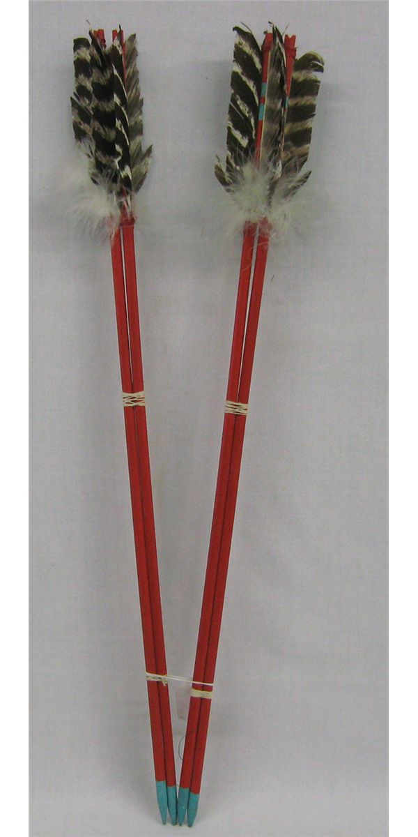 4 Hopi Hand Carved and Painted Arrows