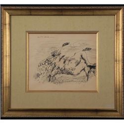 Andre Masson Original Drawing Framed Female Nude