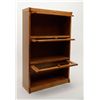 Image 4 : Modern oak and glass 3 stack lawyer's bookcase, approx. 38" high, 24" wide and 9" deep in overall ve