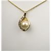 Image 3 : Elegant Custom Pearl and Diamond Necklace set with 11.00 mm diameter round cultured pearl accented w