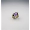 Image 3 : Graceful Trilliant cut Amethyst and Diamond Ring amethyst weight approx. 3.00 carats with 28 round p