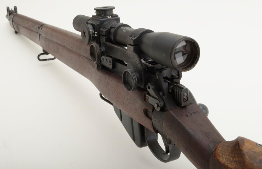 Enfield bolt action sniper rifle, .303 cal., 25” barrel, military ...