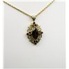 Image 3 : Elegant Red Garnet Pendant with approx. 2.00 carat garnet with diamond accents set in 10 kt. yellow 