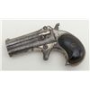 Remington O/U derringer, .41 cal., 3” barrels, nickel finish, checkered hard rubber grips, #74. This