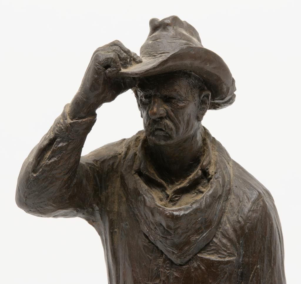 Original Sculpture of Cowboy by Michael Garman,