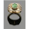 Image 1 : 14K Gold man’s Rolex style ring mounted with bright green garnets from the area of Mount Kilimanjaro
