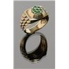 Image 2 : 14K Gold man’s Rolex style ring mounted with bright green garnets from the area of Mount Kilimanjaro