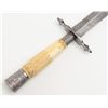 Image 3 : Large spear point dagger or dirk with 7-3/4" blade, 12-7/8" overall, iron guard, carved bone grip, s