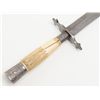 Image 4 : Large spear point dagger or dirk with 7-3/4" blade, 12-7/8" overall, iron guard, carved bone grip, s