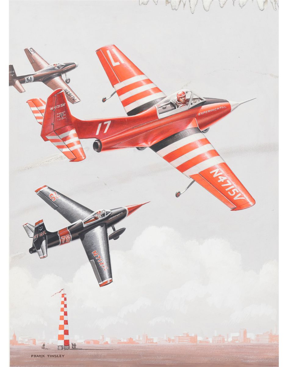 Lot of aviation art produced for magazines. 1950's and 60's showing R ...