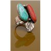 Image 8 : A collection of 8 rings set with a miscellaneous stones including turquoise agates and 22k inlay. Es