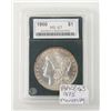 Image 1 : Morgan Silver Dollar 1900 graded MS 67 by Numismatic Grading Services, in slab. Est.: $55-$110.