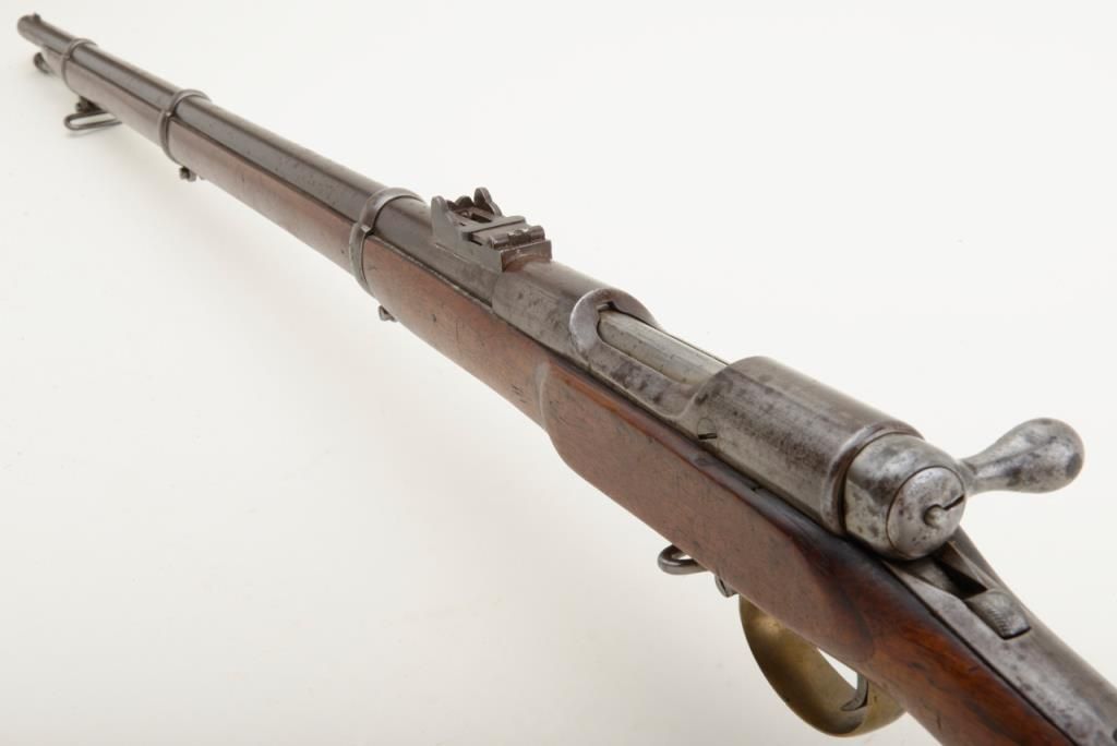 Brown bolt action rifle, .58 cal., 34” barrel, 3 barrel bands, iron ...