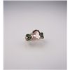 Image 1 : Vibrant Pink Morganite Ring with Green Tourmaline and Diamonds Morganite weight approx. 4.00 carats 