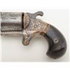 Image 3 : Moore open top spur trigger revolver, .32 teat fire cal., 3-1/4” barrel, engraved brass frame, wood 