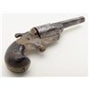 Image 6 : Moore open top spur trigger revolver, .32 teat fire cal., 3-1/4” barrel, engraved brass frame, wood 