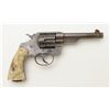 Image 1 : Colt New Service DA revolver, .455 Eley cal., 5-1/2” barrel, replaced checkered mottled plastic grip