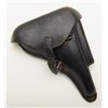 Image 1 : Luger holster marked Nuremburg with light maker's stamp on inner flap. Shows crown with "III" in Rom