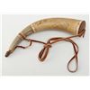 Image 1 : Nicely carved modern copy of a map powder horn (dated 1990 at bottom of horn) of the Great Lakes reg