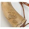 Image 3 : Nicely carved modern copy of a map powder horn (dated 1990 at bottom of horn) of the Great Lakes reg