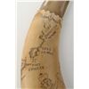 Image 4 : Nicely carved modern copy of a map powder horn (dated 1990 at bottom of horn) of the Great Lakes reg