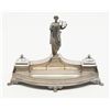 Image 1 : Vintage desk set showing Greek goddess probably Minerva in silver plated metal from the Victorian er