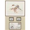 Image 4 : Lot consisting of 2 limited edition prints framed with duck stamps and envelopes. Number 1 shows art